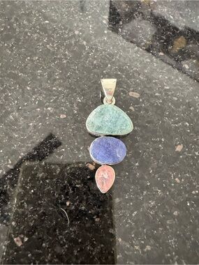 Stone pendant sterling silver